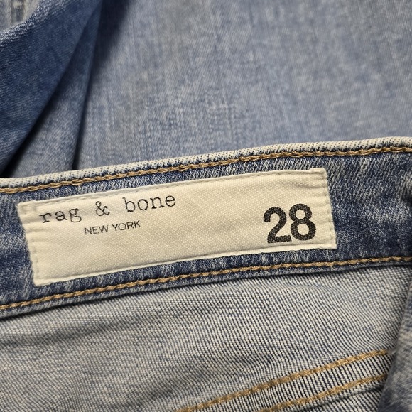 Rag & Bone Whitney Wide Leg Jeans Women's 28 Light Wash Raw Hem Denim $255 - Picture 7 of 10